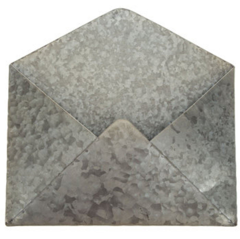 Glavenized Metal Envelope Wall Decor